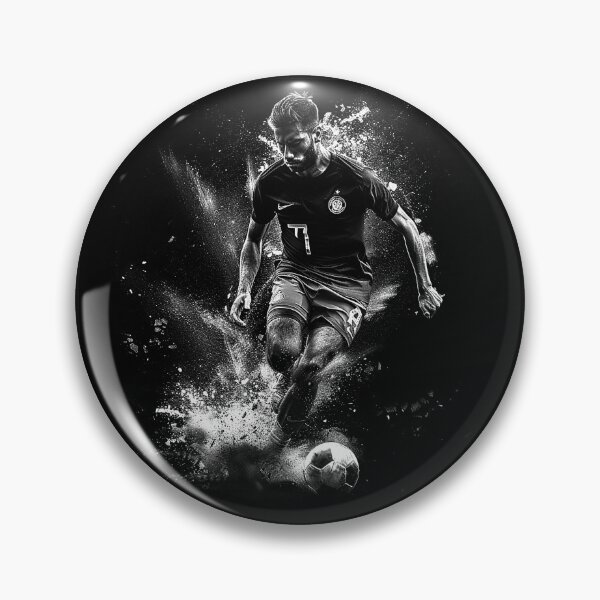 Item preview, Dynamic Soccer Player Dribbling Monochrome Sports Action Art designed and sold by inkoutninja.