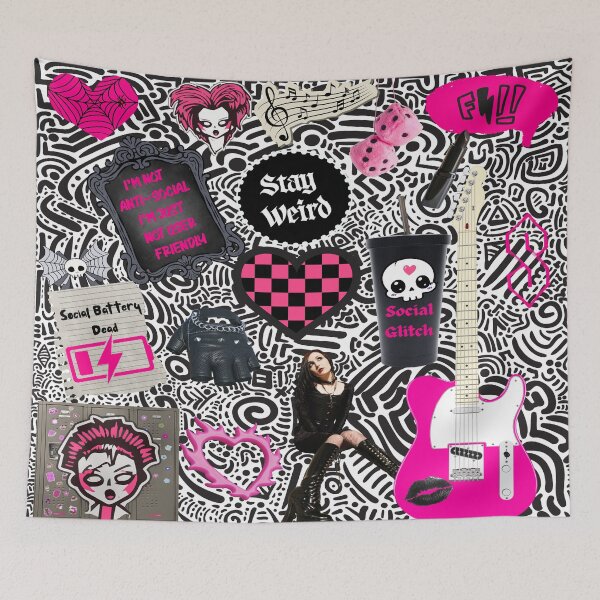 Item preview, Y2K Goth Collage Emo Scene Aesthetic Doodles designed and sold by Side By Side Studio.