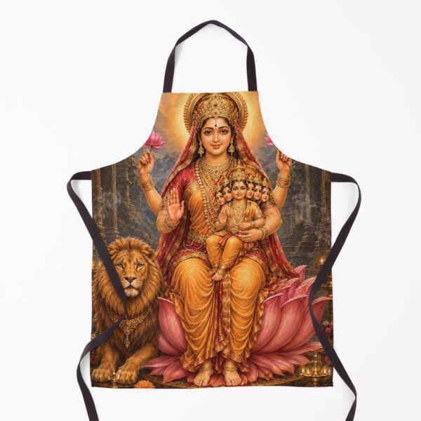 Item preview, Skandamata Devi with Six-Faced Lord Skanda | Navadurga Divine Mother Art designed and sold by Homyar.