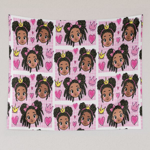 Item preview, Cute Squares Little Princesses Kawaii Pink Blocks Print Pattern designed and sold by RichardRags.