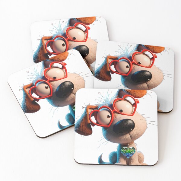 Item preview, Cute puppy with 3D style heart glasses designed and sold by Drindumentaria.