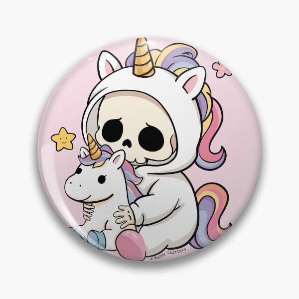 Item preview, Cute Skeleton In Unicorn Onesie designed and sold by Moody Critters.