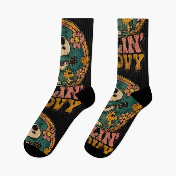Item preview, Funny Peanuts Gang Band | Feelin' Groovy | Retro Snoopy Guitarist And Woodstock Singer  designed and sold by artizallart.