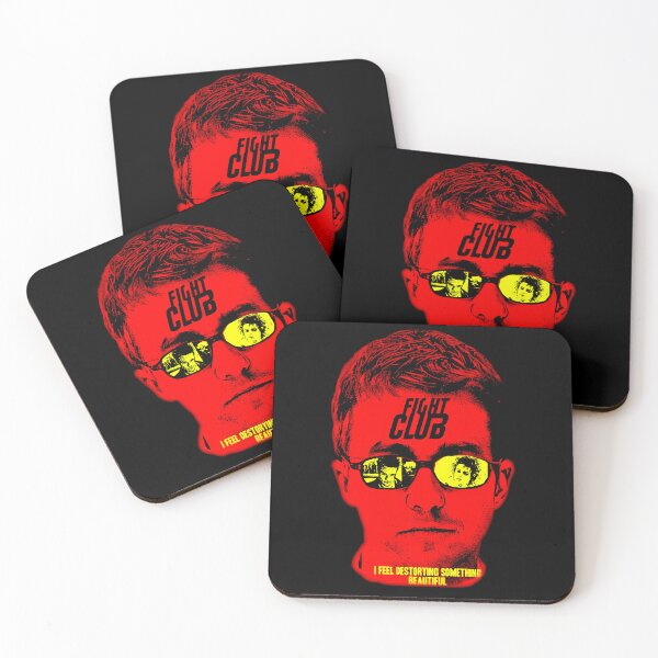 Item preview, Fight Club Edward Norton Glasses Red Portrait designed and sold by BloodyUnicornIT.