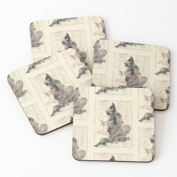 Item preview, 1842 England Shaded Relief Map 3D digitally rendered designed and sold by ThinkAboutMaps.