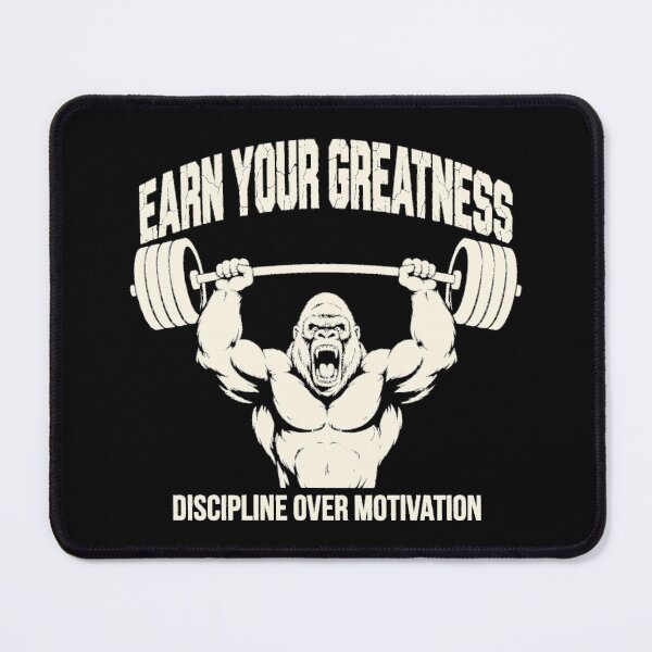 Item preview, Earn Your Greatness - Gym Motivational gorilla / Barbell Fitness Hustle Grind Repeat designed and sold by TeeMint5.