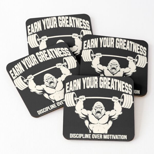 Item preview, Earn Your Greatness - Gym Motivational gorilla / Barbell Fitness Hustle Grind Repeat designed and sold by TeeMint5.