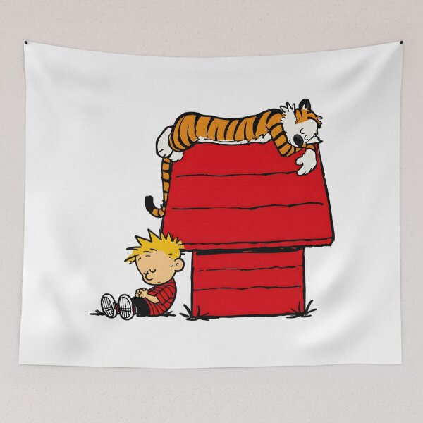 Item preview, Calvin và Hobbes Sleeping Doghouse Cartoon Art designed and sold by artizallart.