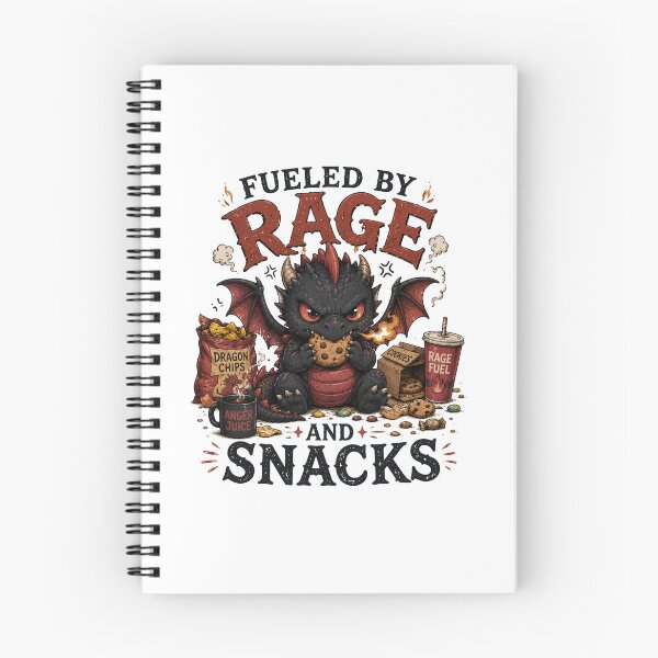Item preview, Tiny Dragon "Fueled by Rage and Snacks" | Funny Fantasy Dragon Illustration designed and sold by RJACreative.