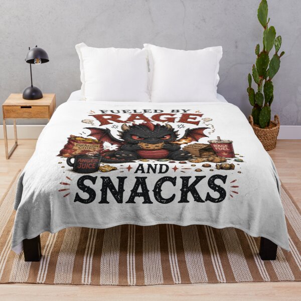 Item preview, Tiny Dragon "Fueled by Rage and Snacks" | Funny Fantasy Dragon Illustration designed and sold by RJACreative.
