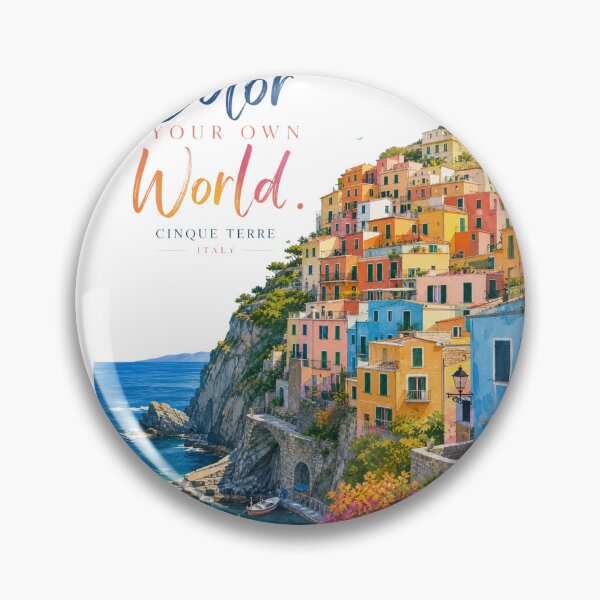 Item preview, Cinque Terre Cliffside Houses – Color Your Own World – Italian Riviera Travel Art designed and sold by bobscraze.