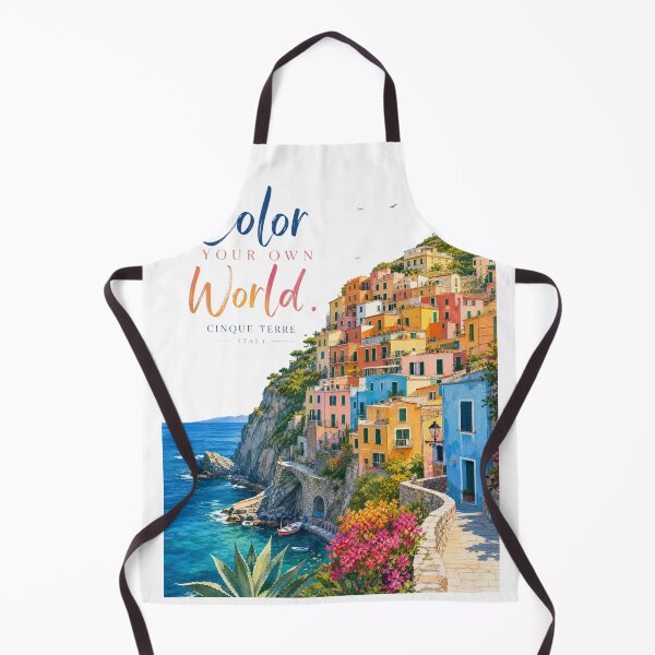 Item preview, Cinque Terre Cliffside Houses – Color Your Own World – Italian Riviera Travel Art designed and sold by bobscraze.