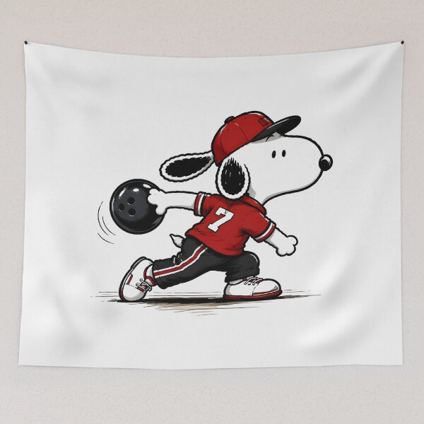 Item preview, Snoopy Perfect Bowling Throw | Beagle Sports Fan Art designed and sold by artizallart.