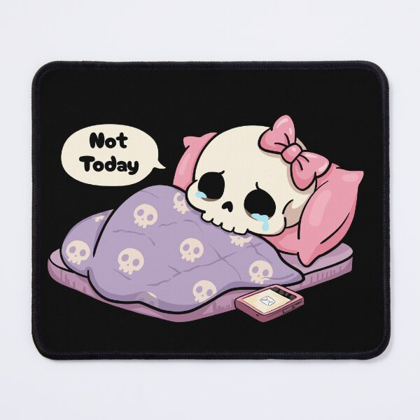 Item preview, Sad Skeleton Not Today Bed Mood designed and sold by Moody Critters.