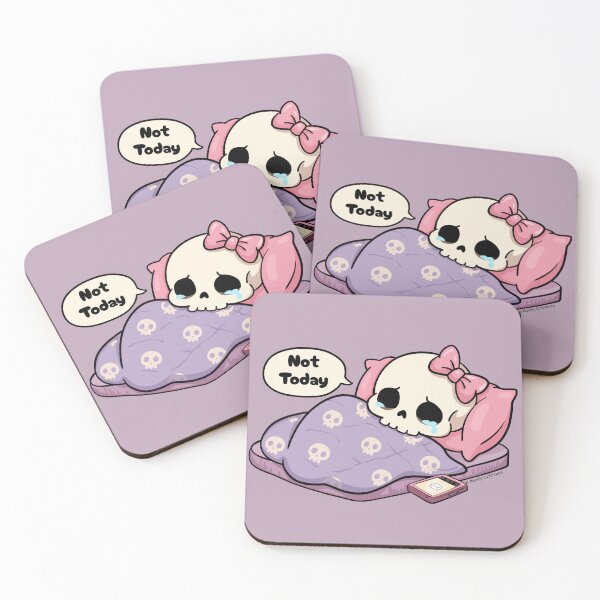 Item preview, Sad Skeleton Not Today Bed Mood designed and sold by Moody Critters.