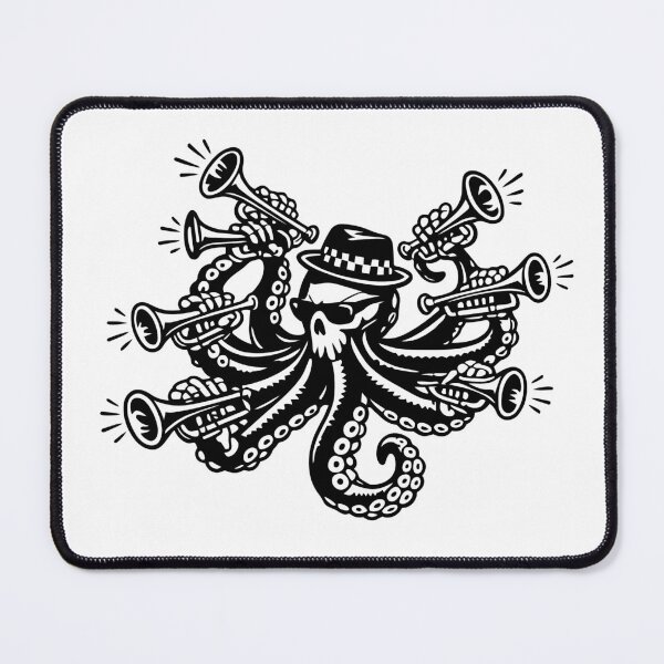 Item preview, Ska Octopus Playing Eight Trumpets | 2 Tone Rude Boy Illustration designed and sold by PIXEL POP DESIGNS - Beyond the Norm!.