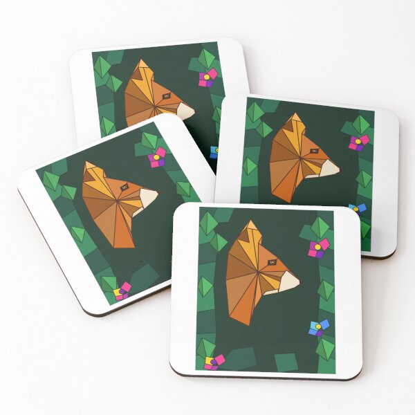 Item preview, Floral Stained Glass Fox Profile Portrait designed and sold by MandyCatelyn.