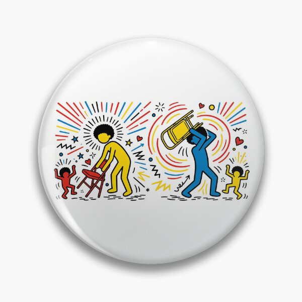 Item preview, keith harring montgomery brawl chair  designed and sold by ICANTWithoutCOFFEE.