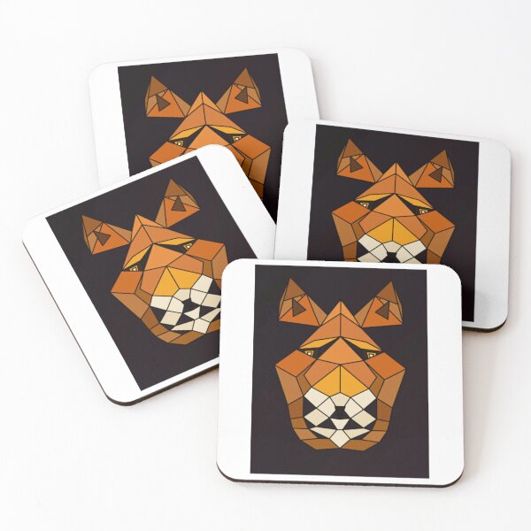 Item preview, Majestic Red Fox Stained Glass Geometric Mosaic Art designed and sold by MandyCatelyn.