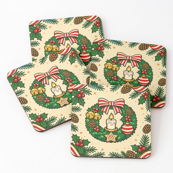 Item preview, Festive Christmas Wreath and Ornaments  designed and sold by Myra365Art.