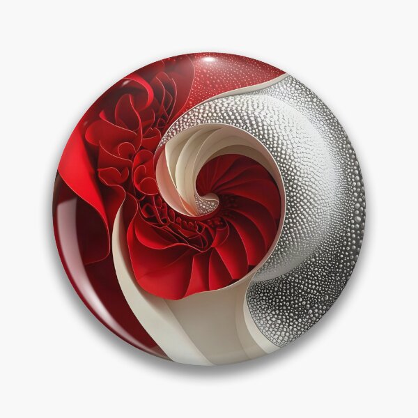 Item preview, Intricate Red and Silver Spiral Design designed and sold by Vicky Brago-Mitchell®.