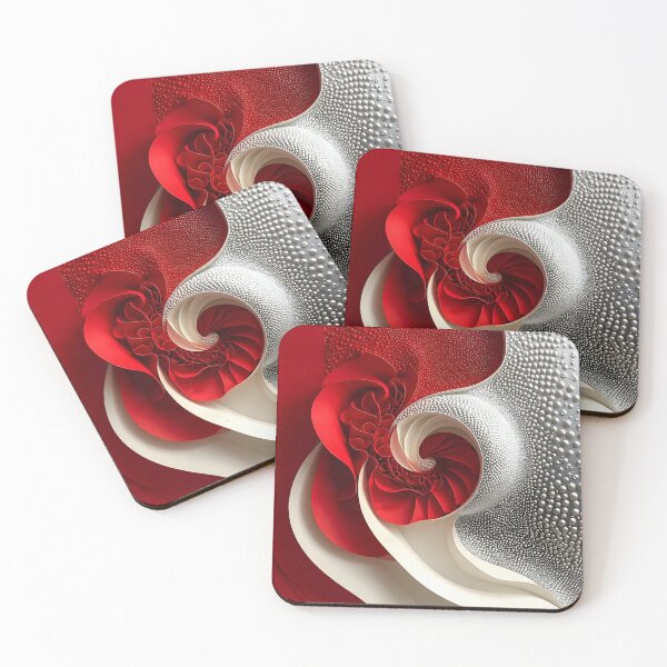 Item preview, Intricate Red and Silver Spiral Design designed and sold by Vicky Brago-Mitchell®.