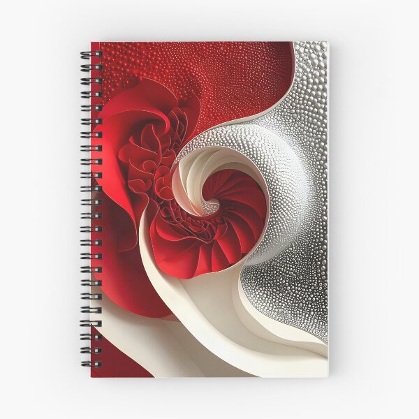 Item preview, Intricate Red and Silver Spiral Design designed and sold by Vicky Brago-Mitchell®.