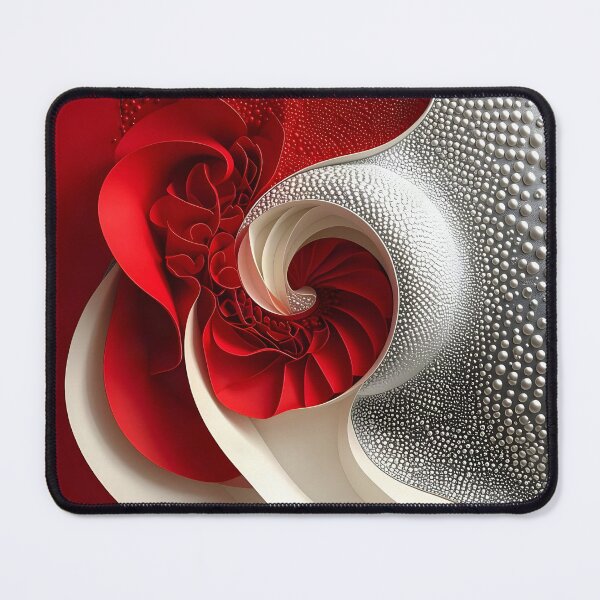 Item preview, Intricate Red and Silver Spiral Design designed and sold by Vicky Brago-Mitchell®.