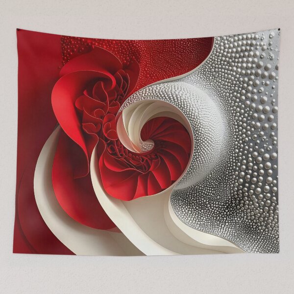 Item preview, Intricate Red and Silver Spiral Design designed and sold by Vicky Brago-Mitchell®.