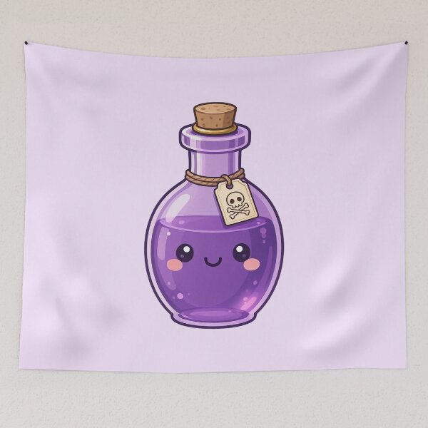 Item preview, Cute Kawaii Purple Potion Bottle Halloween Design designed and sold by SweetLilith.
