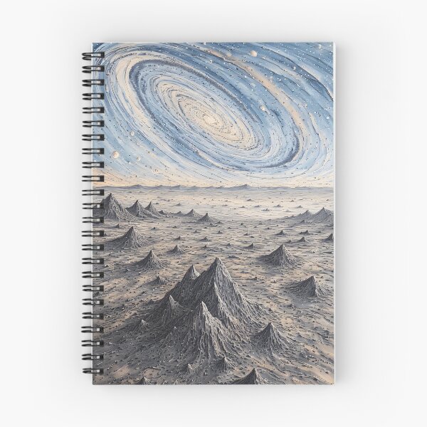 Item preview, Cosmic nebulae over rugged rocky landscape designed and sold by Mianku | Für das Leben.