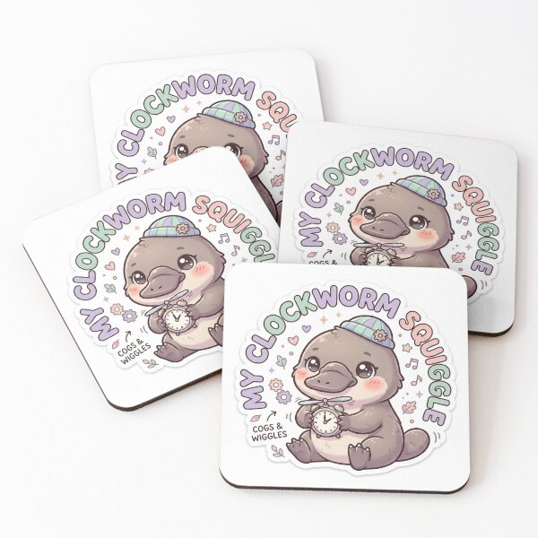 Item preview, Cute Kawaii My Clockworm Squiggle Platypus Sticker | Anime Style Cogs & Wiggles Chibi Platypus Art | Steampunk Timepiece Sticker designed and sold by Chipkooo.