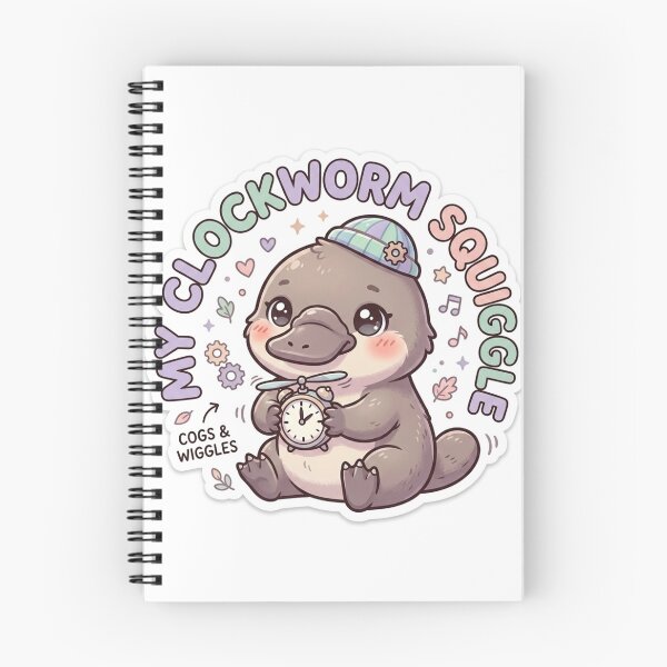 Item preview, Cute Kawaii My Clockworm Squiggle Platypus Sticker | Anime Style Cogs & Wiggles Chibi Platypus Art | Steampunk Timepiece Sticker designed and sold by Chipkooo.