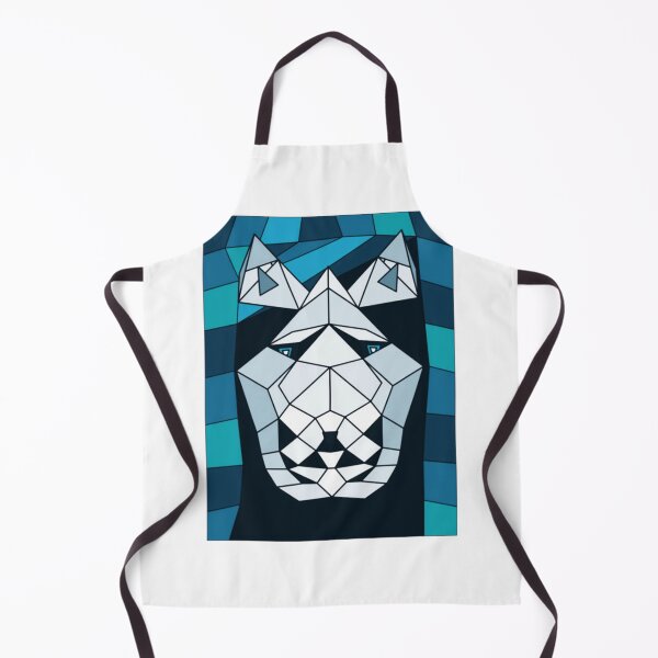 Item preview, Vibrant Arctic Fox Portrait with Blue Geometric Background designed and sold by MandyCatelyn.
