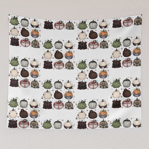 Item preview, Spooky Plaid Pumpkin Patch Halloween Watercolor Pumpkin Characters designed and sold by CocoLama.