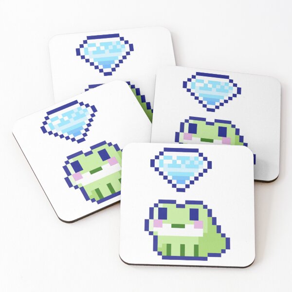 Item preview, Cute Pixel Frog with Floating Diamond Heart designed and sold by NieleJaneda.