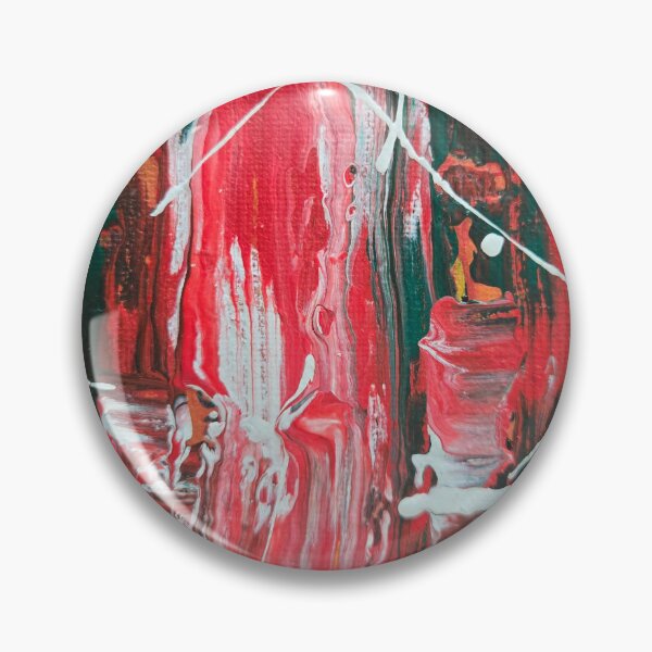 Item preview, Square Red and Green Abstract Painting designed and sold by LaurenMyersArtist.