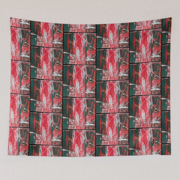 Item preview, Square Red and Green Abstract Painting designed and sold by LaurenMyersArtist.