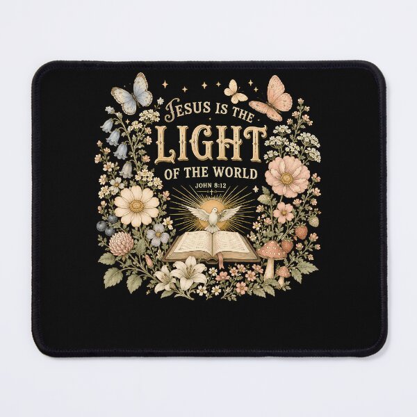 Item preview, Jesus Is The Light Of The World John 8:12 – Floral Christian Bible Verse Design designed and sold by PosiMCreations.