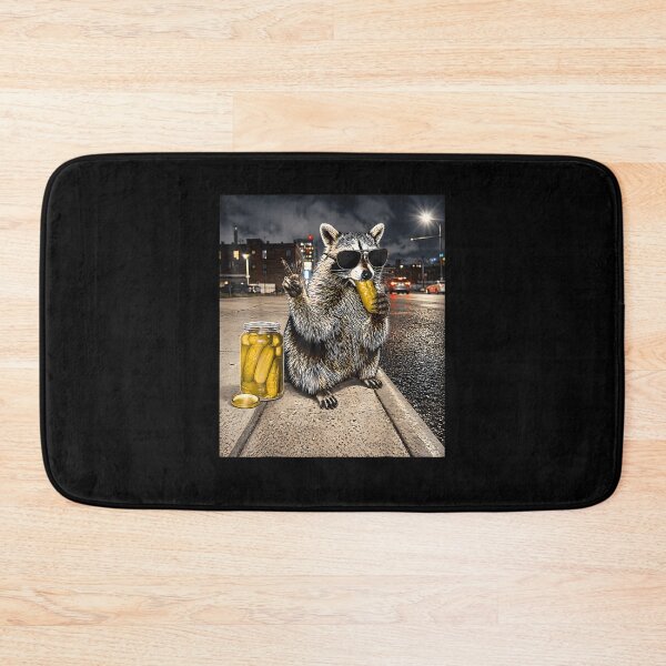 Item preview, Cool Raccoon Eating Pickles Funny Trash Panda Meme designed and sold by CocoLama.