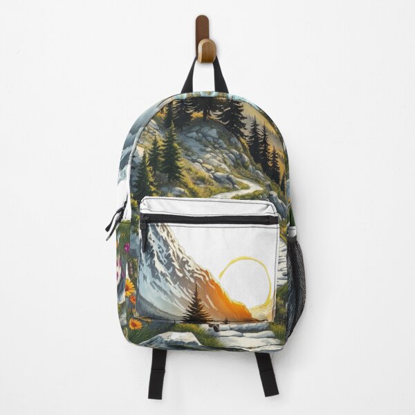Item preview, Hikers Walking Into Mountain Sunrise designed and sold by MyCalmDraw.