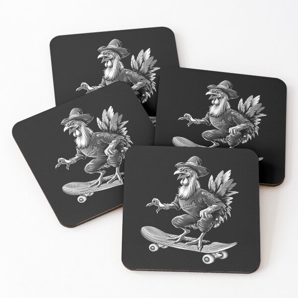 Item preview, Skateboarding Rooster Funny Chicken Street Art designed and sold by inkoutninja.