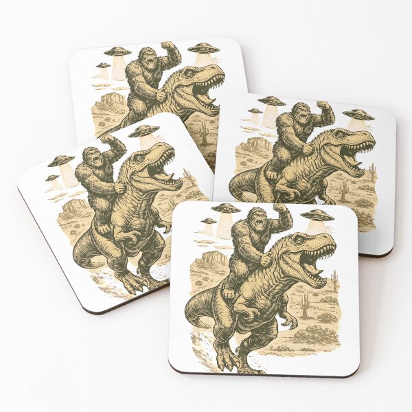 Item preview, Big Foot Riding T-Rex vs Alien designed and sold by HorizonDawnShop.