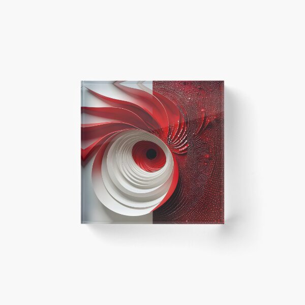 Item preview, Abstract Red and White Spiral designed and sold by Vicky Brago-Mitchell®.