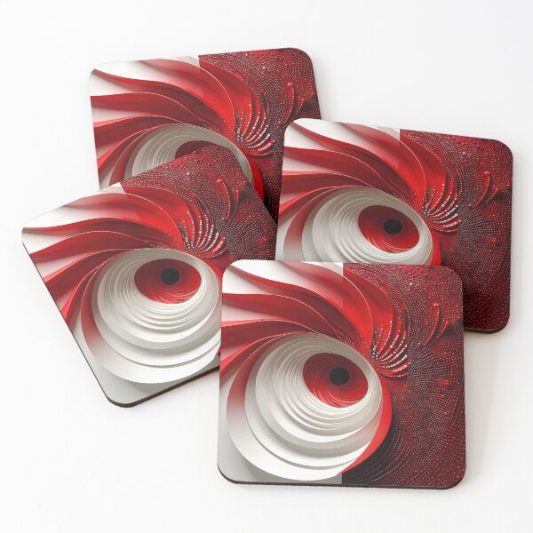 Item preview, Abstract Red and White Spiral designed and sold by Vicky Brago-Mitchell®.