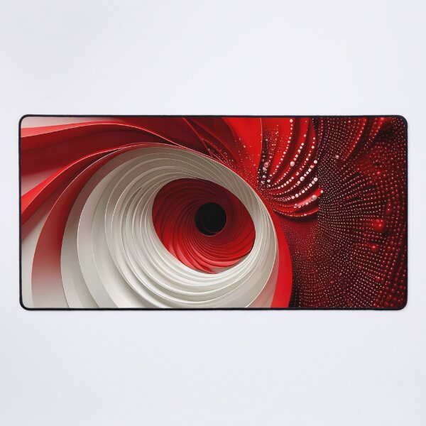 Item preview, Abstract Red and White Spiral designed and sold by Vicky Brago-Mitchell®.