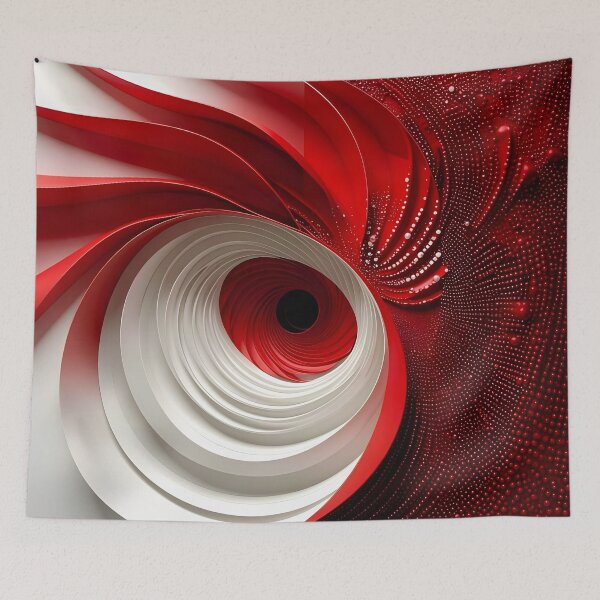 Item preview, Abstract Red and White Spiral designed and sold by Vicky Brago-Mitchell®.