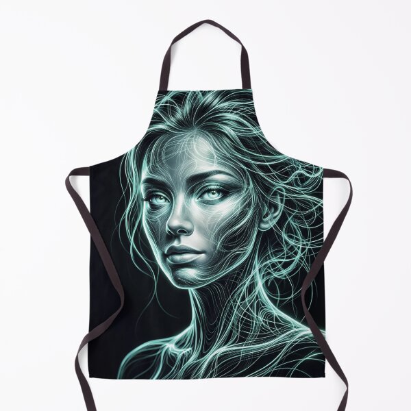 Item preview, Neon Cyan Glow Neural Woman Cyberpunk Glowing Energy Portrait designed and sold by RAMIX-Y2K.