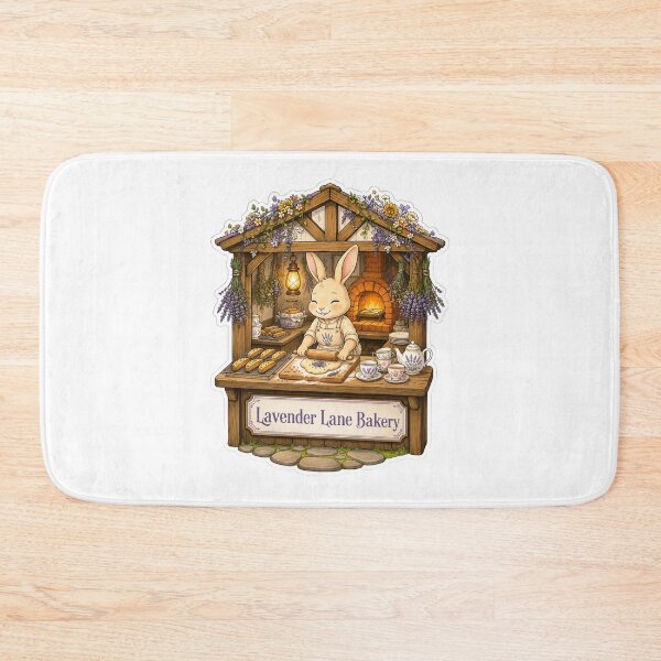 Item preview, Lavender Lane Bakery | Cottagecore Bunny Baker | Cozy Lavender Bakery | Rustic Bread Oven | Whimsical Rabbit Kitchen | Farmhouse Cottage Art designed and sold by MrDev.