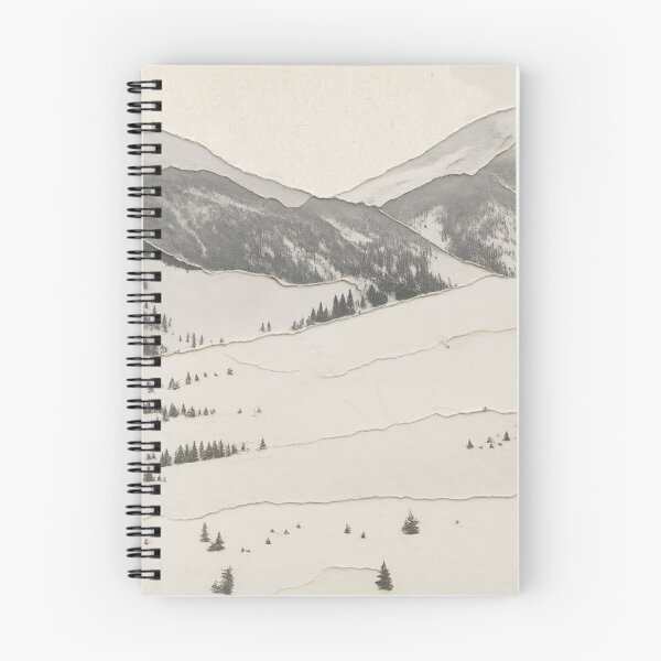 Item preview, Skiers in a Vast Winter Mountain Landscape with Pine Trees Illustration designed and sold by BlueBerry45.